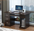Home Office Desk ,4 Drawer Simple Study Black Desktop Table Bedroom Wooden Pc Computer Desk. 