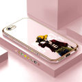 Luxury 6D Plating Case for iPhone 6S Anime Cartoon Cool Luffy Side Pattern Back Cover Soft Silicone Square Frame Shiny Bling Phone Cases + Free Lanyard. 