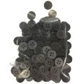 4-hole 100-piece buttons pack grey flat. 