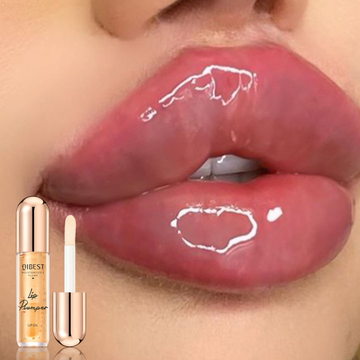 QIBEST Lip Plumper Oil Serum Instant Volumising Lip Oil Moisturzing Repair Lip Fine Lines Lip Balm Makeup Lip Plumper Oil