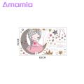 Moon Stars Wall Decal Modern Waterproof Star Moon Wall Sticker for Kids Bedroom Decor Easy Peel Wall Sticker. 