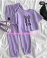 Light Purple Bts Summer Tracksuit For Women. 