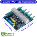 TPA3116D2 Bluetooth 5.0 Subwoofer Amplifier Board 2.1 Channel High Power Audio Stereo Amplifier Board 2*50W+100W Bass AMP by Electrica. 