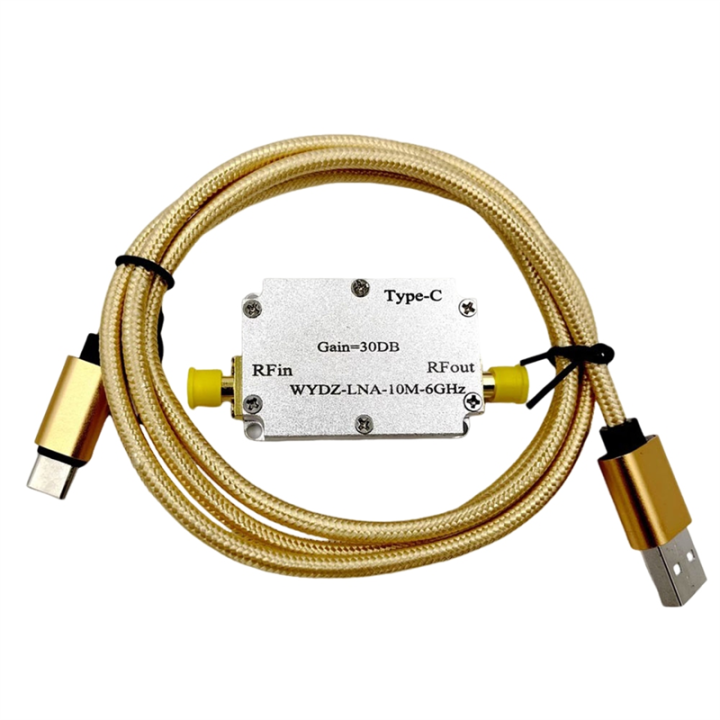 TYPE-C LAN 10Mhz-6GHz High Flatness Amplifier Gain 30DB RF Signal AMP for HAM SDR Software Radio FM Radio Easy to Use