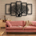 Evento Wooden Wall Art 5 frame Tree Panels Frame 3d DIY Self Adhesive Wall Sticker Sets For Decor Latest Design Wall Decoration Ideas For Home Decor Living Bed Room And Offices And For Gifts Piece Item. 