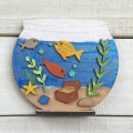 Fish Bowl Kid Craft - Lasercut Wood Aquarium ready to be painted. 