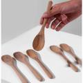Techmanistan Set of 6 - Wooden Spoons For Eating Stirring Mixing Spice Spoon. 