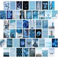Pack of 50 Lake Blue Wall Collage Kit Aesthetic Pictures, Bedroom Decor for Teen Girls, Wall Collage Kit, Collage Kit for Wall Aesthetic, VSCO Girls Bedroom Decor, Aesthetic Posters, Collage Kit. 