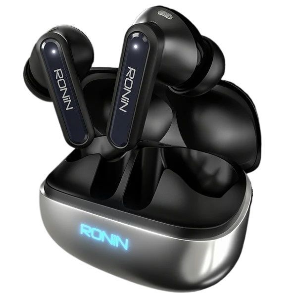 Ronin R-7085 Vox Wireless Earbuds – 13mm Drivers | Bluetooth 5.4 | ANC + ENC | 80 Hrs Standby | IPX4 Waterproof | Touch Controls