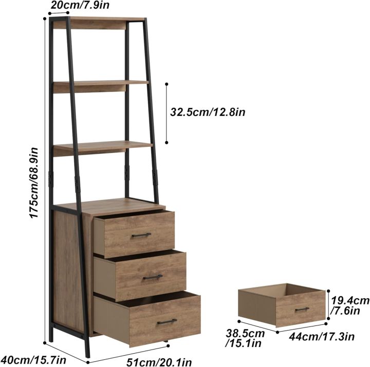 Industrial%20Bookshelf,%20Tall%20Bookcase%20with%203%20Fabric%20Storage%20Drawers,%20Display%20Standing%20Shelf%20Unit%20for%20Living%20Room,%20Home%20Office,%20-%20Image%207