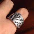 Hot Selling Retro Poker Championship Ring For Men And Women Opening Flush Gambling Card Ring. 