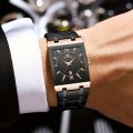 VA VA VOOM Men's Watch, Fashion Stainless Steel 3ATM Waterproof Calendar Square Quartz Wristwatch, Ideal choice for Gifts. 