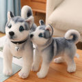 Plush Doll Lying Posture and Sitting Postures Husky Plush Doll Ornament. 
