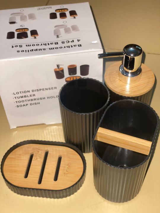 ADZ Traders Premium 4-piece designer bathroom sets in three matching colors and different styles