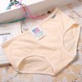 IELGY Solid color panties women's mid-waist cotton fabric. 