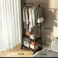 Clothes Hanging Stand with 3 Layers Storage Shelves & Double Hooks | Corner Rack for Bedroom & Room | Multi-Functional Cloth Stand for Clothes | Space-Saving Clothing Organizer. 