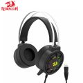 Redragon H314 GRENDEL RGB USB Wired Gaming Headset with 40mm Drivers and Lightweight Design, and Soft PU Leather Ear Cushions for Ultimate Comfort. 