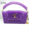 Handmade Pearl Beaded Moti Handbag for Ladies, Medium Size, Waterproof, Zipper Closure, Crossbody Strap, Casual and Formal Wear. 
