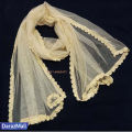 OFF WHITE Light weight Narrow Net Stole Scarf Stoler For Ladies and Girls and Many More Colours Black Yellow White Blue Red Pink Multiple Dupatta STOLES Hijab Scarf For Girls NET JALI WALA STOLER Designing. 