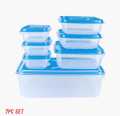 Pack of 7 Thumb Lock Transparent Rectengular Bowl set. 