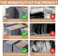 Wardrobe Organiser System Large Size 6 Grids 2 Pc Organiser Wardrobe Clothes Storage for Clothes Jeans Trousers Shirts Foldable Storage Boxes. 