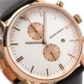 Emporio Armani Silver Dial Chronograph Brown Leather Strap Watch For Men AR-0398. 