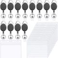 Transparent Staff Work Card Holder with Neck Strap Retractable Clip Badge Reel Employee's Card Cover Case Lanyard ID Name Card. 