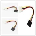 Male-To-Female 4Pin-To-15Pin SATA Power Cables Connector For Hard Drive. 