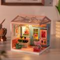 Robotime Rolife Super Creator Plastic Whole Set 1:24 Mini House 6 in 1 Six Grid DIY Miniature LED House Kit Roof and Dust Cover Accessories Decorative Toy -DW001B~006. 