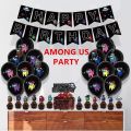 Among Us Figure Latex Balloon Game Banner Per Toys Black Happy Birthday Party Decorations Cartoon Toys For Kids Adult. 