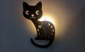 DIY 3D Cute Cat Wall Clock with 24 LED for Living Room, Kids Room, Dining Room, Home Decoration Black. 