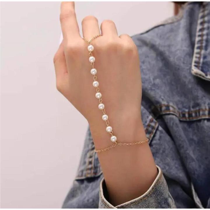 Adil Ashraf Traders Bracelet Link Finger Ring Hand Chain Jewelry For Girls Women Jewellery for girls Daraz.pk