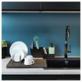 IKEA RINNIG Dish-washing brush, Black dishwashing brush with suction cup and handle. 