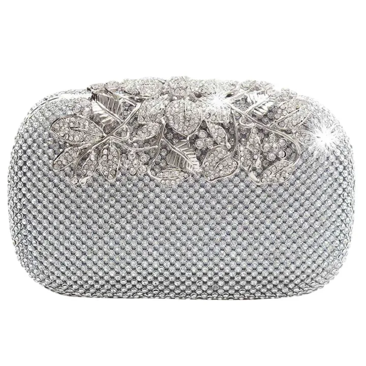 New%202024%20Luxury%20Diamond%20Silver%20clutches%20wedding%20evening%20purse%20Bling%20Fashion%20Flower%20rhinestone%20clasp%20clutch%20bag%20purse%20-%20Image%209
