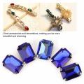 10pcs Rectangle Sew on Rhinestone, DIY Artificial Colorful Crystal Claw Rhinestone Glitter Stones Clothes Dress Craft Garments Accessories. 