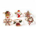2023 Xmas theme Xmas Napkin Ring Ornamental Metal napkin holder Festive design Napkin Buckle Napkin buckle Table decor Metal Napkin Holder for Holiday parties Christmas dinners Home decoration. 