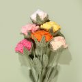 Diy Rose Bouquet Vibrant Faux Rose Crochet Long Stem for Wedding Centerpieces Gifts Southeast Asian Buyers' Favorite Rose Flower Centerpiece. 