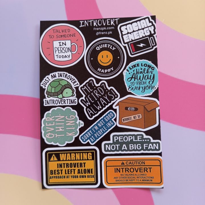 Introvert Sticker Introvert UNCUT Sticker sheet - A6 size - 15 x 10 cm | Daraz.pk