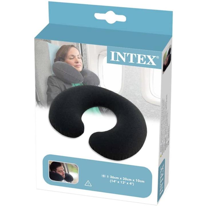 Intex Neck Pillow Travel Pillow inflatable travel pillow neck pillow U shape 68765 high quality flocked material NOTE random color will be delivered