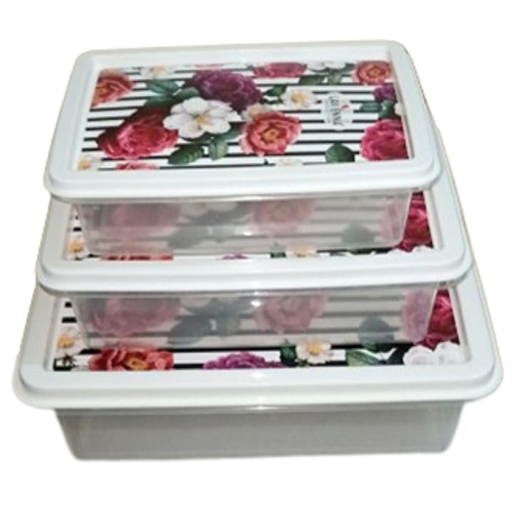 Fancy Design Premium Quality Food Container Box Set of 3pcs