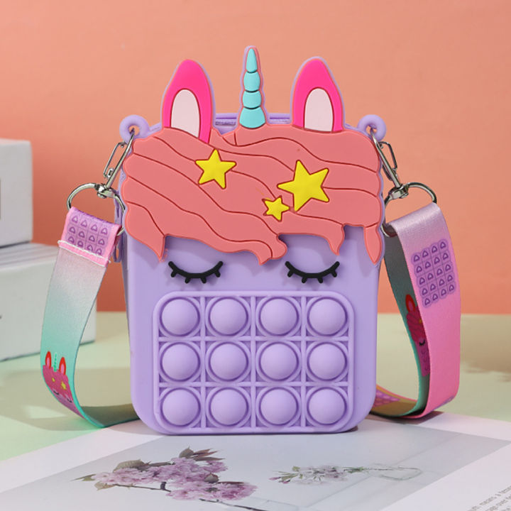 Pop It Purse Unicorn Pop It Bag For Girls Fidget Popit Relieve Gift