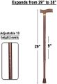Aluminium Walking Stick T Handle Stick for Old Age Peoples Man Women and Adults | Light Weight Height Adjustable Walking Hiking Stick. 