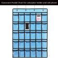 Pocket Chart for Calculator Holder, 30 Pocket Charts for Classroom 33.5 x 24.5 Inch Hang Cell Phone Organizer. 