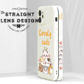 Jizetin for OPPO F19 Pro / A94 Case Side Design Phone Cover Lovely Cat Animals Print Edges Small Pattern Liquid Silicone INS Style Trend Case. 