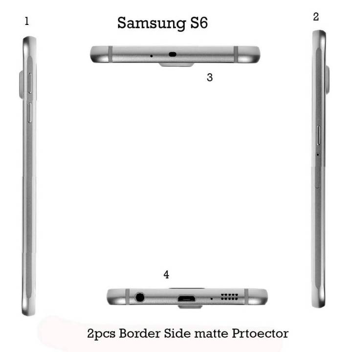 Pack of 2 Samsung Galaxy S6 Complete all Sides Border Protector For Samsung S6 - Matte Protector