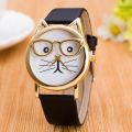 【ETOP】Leopard Cat Face Women Geneva Watch Leather Strap Analog Quartz Wrist Watches Kids Clock Gold Ladies Watch Relogio Feno. 