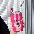 Imported Sanrio Hello Kitty 450ml Kawaii Cups With Lids And Straws Insulated Cup 304 Stainless Steel Coffee Cute Birthday Gift Stainless Steel Water Bottle Tumbler for School Kids and Girls. 