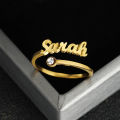 Custom Birthstone Name Rings for Women Stainless Steel Adjustable Zircon Personlized Ring Jewelry Unique Birthday Gifts. 