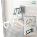 Folding Wall Door Mounted Adhesive 4 Holes Clothes Hanger Hook Storage Rack. 