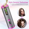 Auto Hair Curler, USB Rechargeable Wireless Automatic Curling Tongs Hair Styling Tools with LCD Display 6 Adjustable Temperature Setting,Professional Hair wavers for Long & Short Hair. 
